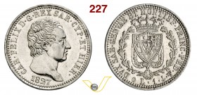CARLO FELICE (1821-1831) Lira 1827 Genova. MIR 1037h Pag. 101 Ag g 5,00 SPL÷FDC