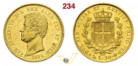 CARLO ALBERTO (1831-1849) 20 Lire 1836 Genova. MIR 1045l Pag. 182 Au g 6,45 SPL