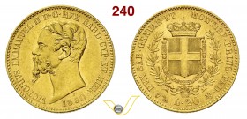 VITTORIO EMANUELE II, Re di Sardegna (1849-1861) 20 Lire 1860 Genova. MIR 1055v Pag. 356 Au g 6,45 Non comune SPL