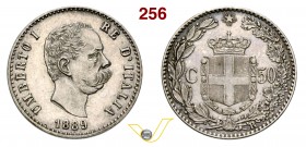 UMBERTO I (1878-1900) 50 Centesimi 1889 Roma. Pag. 608 MIR 1104a Ag g 2,50 Rara SPL/q.FDC