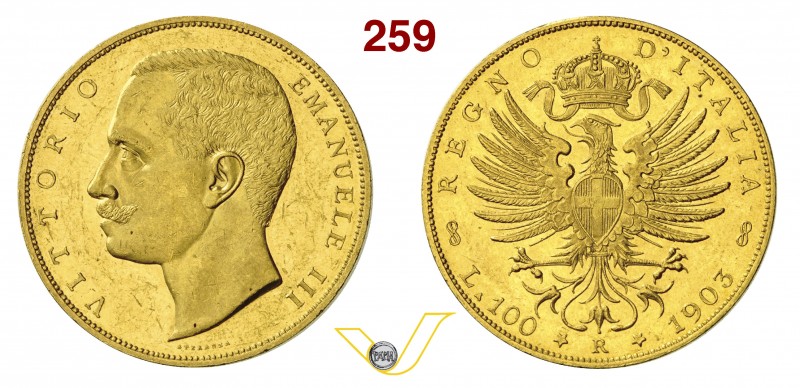 VITTORIO EMANUELE III (1900-1946) 100 Lire 1903 Roma. Pag. 638 MIR 1114a Au g 32...