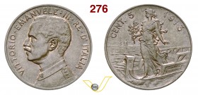 VITTORIO EMANUELE III (1900-1946) 5 Centesimi 1913 Roma “Italia su prora” senza punto. Pag. 895a MIR 1163e Cu g 5,03 Molto rara • Tracce di rosso SPL÷...