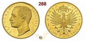 VITTORIO EMANUELE III (1900-1946) 100 Lire 1905 Roma. Pag. 639 MIR 1114c Au g 32,27 Rara • Di qualità superiore alla media SPL÷FDC