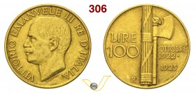 VITTORIO EMANUELE III (1900-1946) 100 Lire 1923 Roma “fascio”. Pag. 644 MIR 1116a Au g 32,25 MB÷BB