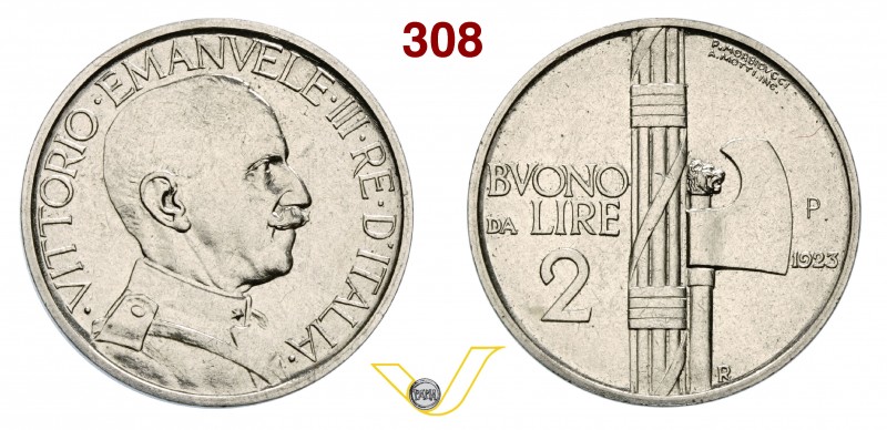 VITTORIO EMANUELE III (1900-1946) Buono da 2 Lire 1923 Roma “prova” con P. P.P. ...