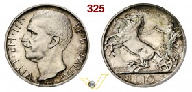 VITTORIO EMANUELE III (1900-1946) 10 Lire 1931 Roma. Pag. 696 MIR 1132j Ag g 10,00 Rarissima • Solo 50 esemplari coniati ! FDC