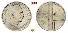 VITTORIO EMANUELE III (1900-1946) Buono da 2 Lire 1933 Roma. Pag. 751 MIR 1143k Ni g 9,78 Rarissima • Solo 50 esemplari coniati ! FDC