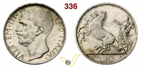 VITTORIO EMANUELE III (1900-1946) 10 Lire 1934 Roma. Pag. 699 MIR 1132m Ag g 9,99 Rarissima • Solo 50 esemplari coniati ! FDC