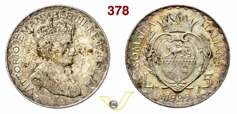 VITTORIO EMANUELE III - monetazione per la Somalia (1900-1946) 5 Lire 1925 Roma....