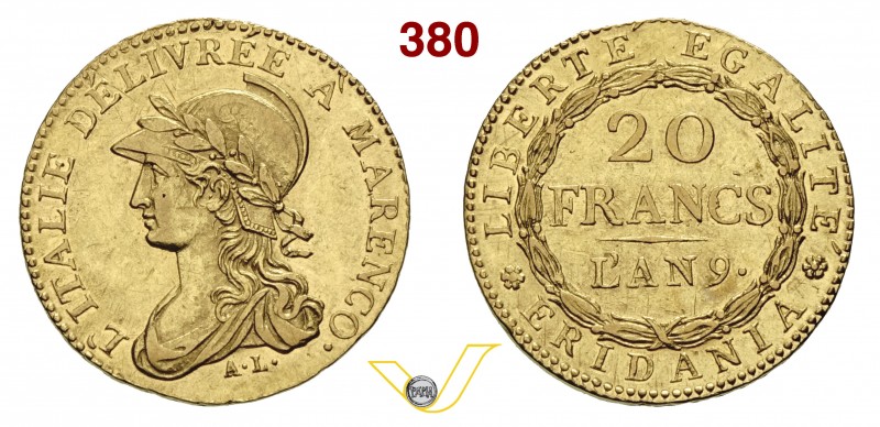 TORINO - REPUBBLICA SUBALPINA (1800-1802) 20 Lire A. 9, Torino. Varesi 1 Au Rara...