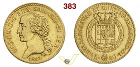 SAVOIA - VITTORIO EMANUELE I (1802-1821) 20 Lire 1817. Varesi 4 Au Rara q.SPL