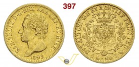 SAVOIA - CARLO FELICE (1821-1831) 20 Lire 1829 Genova. Varesi 22 Au Molto rara BB
