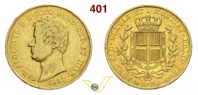 SAVOIA - CARLO ALBERTO (1831-1849) 20 Lire 1831 Genova. Varesi 30 Au Rara MB/BB