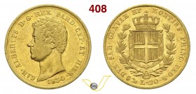 SAVOIA - CARLO ALBERTO (1831-1849) 20 Lire 1834 Genova. Varesi 38 Au BB