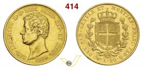 SAVOIA - CARLO ALBERTO (1831-1849) 20 Lire 1838 Torino. Varesi 47 Au Molto rara BB/SPL