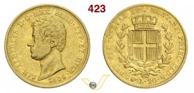 SAVOIA - CARLO ALBERTO (1831-1849) 20 Lire 1845 Torino. Varesi 61 Au BB