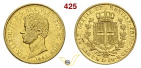 SAVOIA - CARLO ALBERTO (1831-1849) 20 Lire 1847 Genova. Varesi 64 Au BB/q.SPL