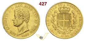 SAVOIA - CARLO ALBERTO (1831-1849) 20 Lire 1847 s.s.z. Varesi 66 Au Molto rara BB+