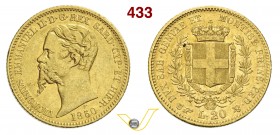SAVOIA - CARLO ALBERTO (1831-1849) 20 Lire 1850 Torino. Varesi 72 Au BB