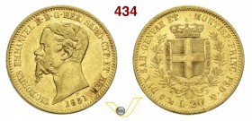 SAVOIA - VITTORIO EMANUELE II, Re di Sardegna (1849-1861) 20 Lire 1851 Genova. Varesi 73 Au BB