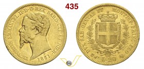 SAVOIA - VITTORIO EMANUELE II, Re di Sardegna (1849-1861) 20 Lire 1851 Torino. Varesi 74 Au BB÷SPL
