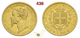 SAVOIA - VITTORIO EMANUELE II, Re di Sardegna (1849-1861) 20 Lire 1852 Genova. Varesi 75 Au BB