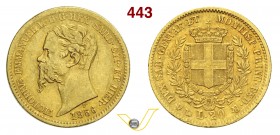 SAVOIA - VITTORIO EMANUELE II, Re di Sardegna (1849-1861) 20 Lire 1856 Genova. Varesi 84 Au q.BB