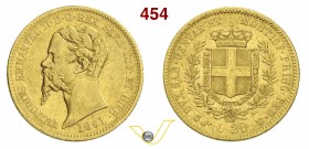 SAVOIA - VITTORIO EMANUELE II, Re di Sardegna (1849-1861) 20 Lire 1861 Torino. Varesi 95 Au q.BB