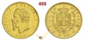 SAVOIA - VITTORIO EMANUELE II, Re d'Italia (1861-1878) 20 Lire 1861 Torino. Varesi 97 Au Rara q.BB