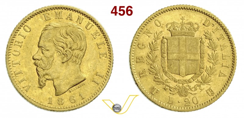 SAVOIA - VITTORIO EMANUELE II, Re d'Italia (1861-1878) 20 Lire 1861 Torino "T su...