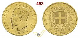 SAVOIA - VITTORIO EMANUELE II, Re d'Italia (1861-1878) 20 Lire 1868 Torino. Varesi 105 Au BB/SPL