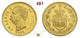 SAVOIA - UMBERTO I (1878-1900) 20 Lire 1882 Roma. Varesi 122 Au SPL