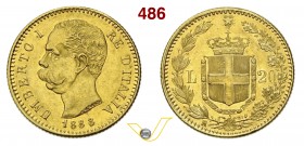 SAVOIA - UMBERTO I (1878-1900) 20 Lire 1888 Roma. Varesi 127 Au SPL
