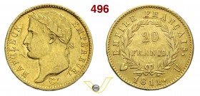 NAPOLEONICHE - NAPOLEONE I (1804-1814) 20 Franchi 1811 Torino. Varesi 150 Au Rara BB