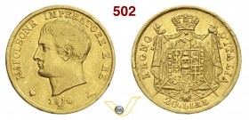 NAPOLEONICHE - NAPOLEONE I (1804-1814) 20 Lire 1810 Milano. Varesi 158 Au MB÷BB