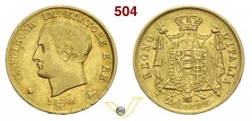 NAPOLEONICHE - NAPOLEONE I (1804-1814) 20 Lire 1812 Milano "puntali sagomati". Varesi 161 Au BB