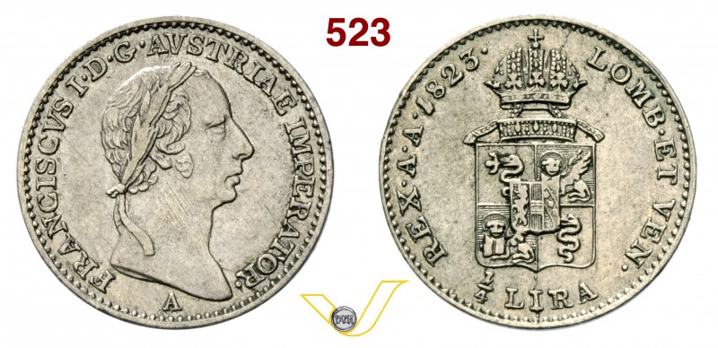 AUSTRIA - FRANCESCO I D’ASBURGO LORENA (1815-1835) Quarto di Lira austriaca 1823...