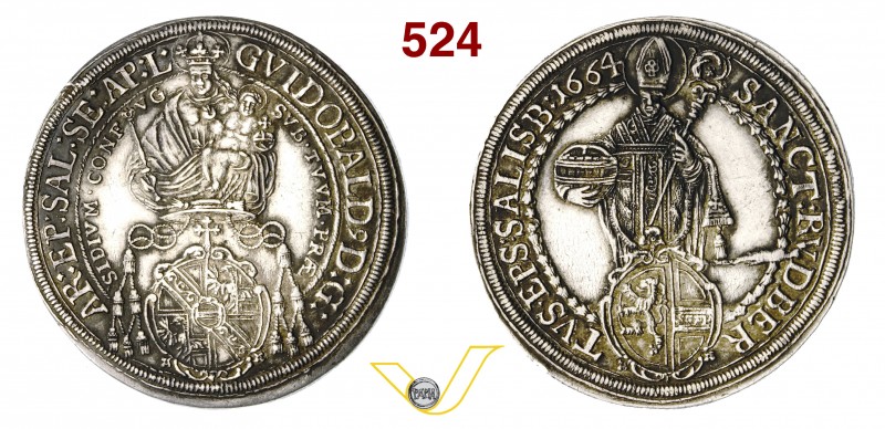 AUSTRIA - Salisburgo - GUIDOBALDO (1654-1668) Tallero 1664. Kr. 162 Dav. 3505 Ag...