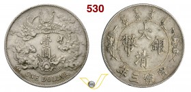 CINA - Hsuan Tung - (1909-1911) Dollaro A. 3 (1911) Y. 31 L&M 37 Ag g 25,73 BB÷SPL