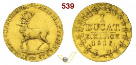GERMANIA - STOLBERG/WERNIGERODE - CHRISTIAN FRIEDRICH (1778-1824) Ducato 1818. Fb. 3363 Au g 3,45 Rara • Appiccagnolo rimosso BB