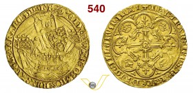 GRAN BRETAGNA - EDOARDO III (1327-1337) Noble, Londra. D/ il Re, con spada e scudo, su nave R/ Entro decorata cornice, una croce con le estremità sorm...