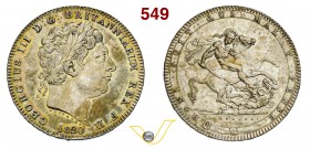 GRAN BRETAGNA - GIORGIO III (1760-1820) Corona 1819 anno LX. ESC 2013 Ag g 28,28 q.SPL
