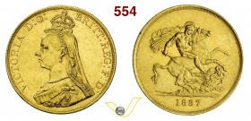 GRAN BRETAGNA - VITTORIA (1837-1901) 5 Pounds 1887 "Giubileo" Fb. 390 Au g 39,98 SPL