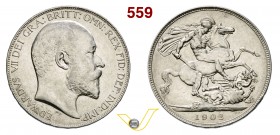 GRAN BRETAGNA - EDOARDO VII (1901-1910) Corona 1902. Kr. 803 Ag g 28,24 SPL