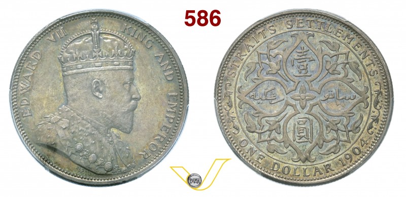 STRAITS SETTLEMENTS - EDOARDO VII (1901-1910) Dollaro 1904 B. Kr. 25 Prid 4 Ag •...