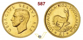 SUD AFRICA - GIORGIO VI (1936-1952) 1 Pound 1952. Fb. 7 Kr. 43 Au g 8,00 FDC/proof