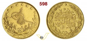 TURCHIA - MUHAMMAD VI (1918-1921) 100 Kurush 1336/1. Fb. 72 Kr. 821 Au g 7,10 • Lievissima traccia di appiccagnolo BB+