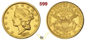 U.S.A. - 20 Dollari 1871 s. Au g 33,47 • Colpi ripresi BB+