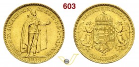 UNGHERIA - FRANCESCO GIUSEPPE I (1848-1916) 20 Corone 1914 "Stemma della Bosnia". Au g 6,76 SPL