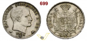ITALIA - MILANO - NAPOLEONE I (1805-1814) 1 Lira 1810. Ag q.FDC